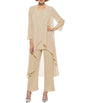 Cap Point Khaki / 8 3 Pieces Mother of the Bride Champagne Wedding Party Dress