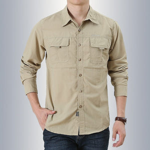 Cap Point Khaki / M Mens Breathable Quick-drying Long Sleeve Shirt