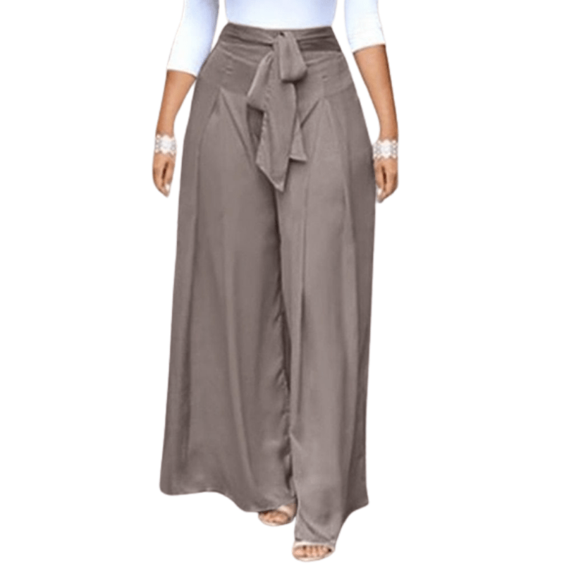 Cap Point Khaki / S Fashion High Waist Loose Bow Tie Oversized Summer Wide Leg Pants