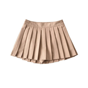 Cap Point Khaki / XS Schomie Summer High Waist Pleated Tennis Mini Skirt