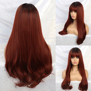 Cap Point L / One size fits all Amanda Long Straight Synthetic Wigs