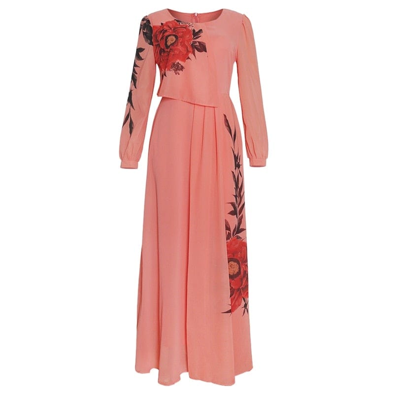 Cap Point La Katangaise Long Sleeve Maxi Dress