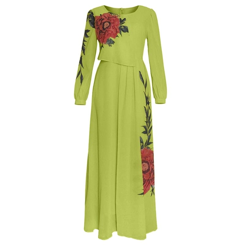 Cap Point La Katangaise Long Sleeve Maxi Dress