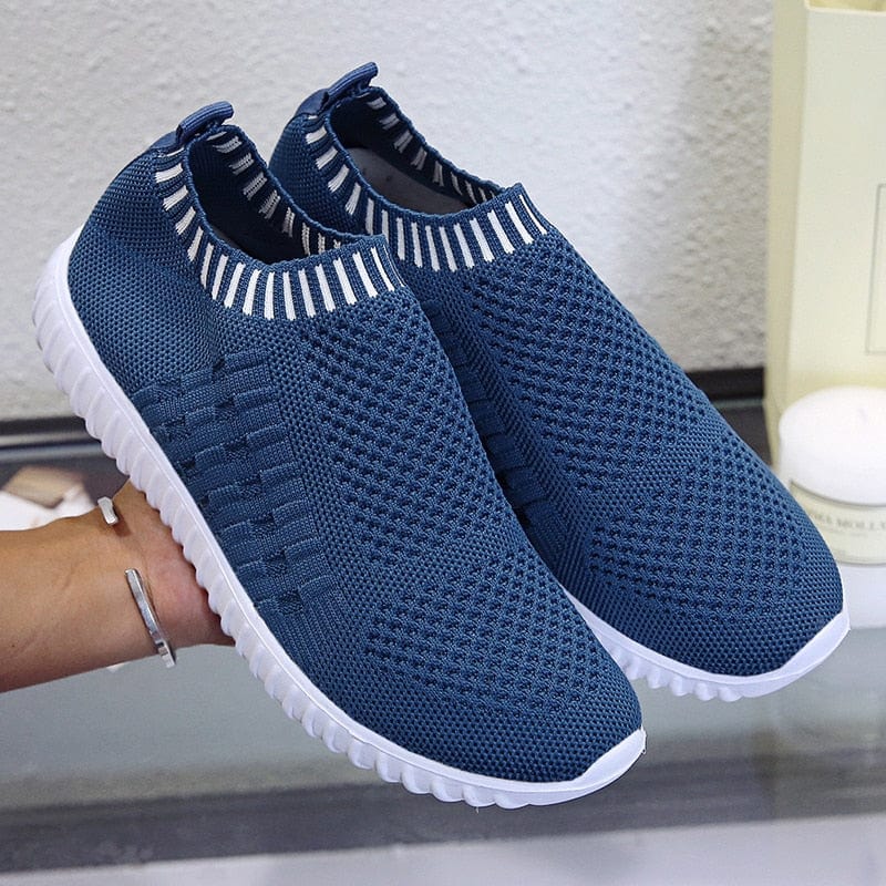 Cap Point lake blue / 5 Summer Slip on Soft Bottom Running Breathable Mesh Flat Sneakers