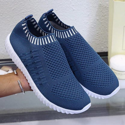 Cap Point lake blue / 5 Summer Slip on Soft Bottom Running Breathable Mesh Flat Sneakers