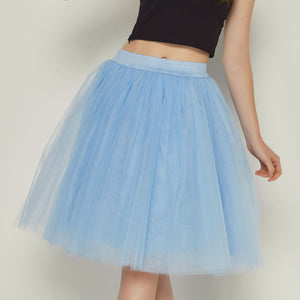 Cap Point lake blue / One Size Party Train Puffy Tutu Tulle Wedding Bridal Bridesmaid Skirt