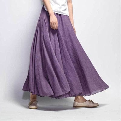 Cap Point lavender / M Bohemian Beach Empire A-line Pleated Maxi Skirt