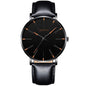Cap Point Leather black orange Geneva Men Elegant Watch