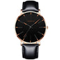 Cap Point Leather black rosy orange Geneva Men Elegant Watch