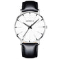 Cap Point Leather black silver white Geneva Men Elegant Watch