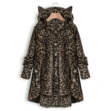 Load image into Gallery viewer, Cap Point Leopard / S Faux Fur Hooded Coat Plush Velvet Jacket
