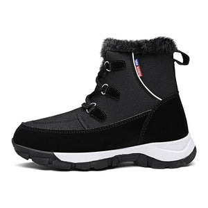 Cap Point Light black / 5 Waterproof ankle boots with thick fur for women