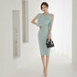 Cap Point Light Blue / L Anaella solid evening bodycon dress