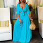 Cap Point Light Blue / S Kristine Oversized 2 Piece Loose Wide Leg Pants Fashion Off Shoulder Crop Top