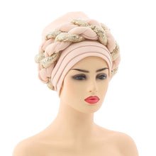 Load image into Gallery viewer, Cap Point Light brown / One Size Celia Auto Geles Shinning Sequins Turban Headtie
