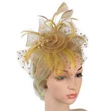 Load image into Gallery viewer, Cap Point Light brown Pamela Bridal Wedding Party Fascinator Veil Hat
