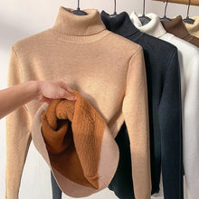 Load image into Gallery viewer, Cap Point Light brown / S Women  Elegant Thick Warm Long Sleeve KnittedTurtleneck Sweater
