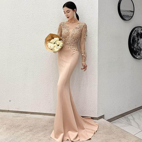 Cap Point Light gold / 2XL Salome High-end Stylish Evening Dress
