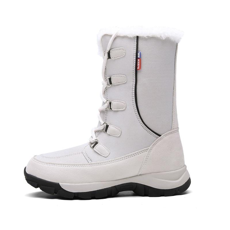 Cap Point Light gray / 5 Waterproof ankle boots with thick fur for women