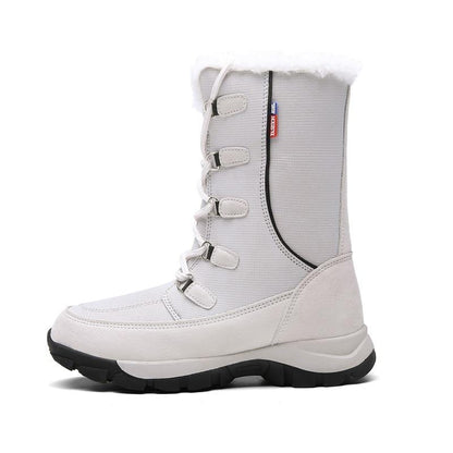 Cap Point Light gray / 5 Waterproof ankle boots with thick fur for women