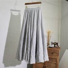 Load image into Gallery viewer, Cap Point light grey / M Bohemian Beach Empire A-line Pleated Maxi Skirt
