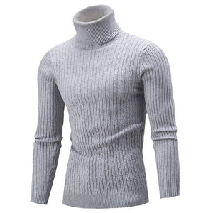 Cap Point light grey / M Mens Rollneck Warm Knitted Sweater