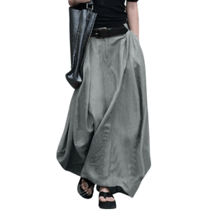 Cap Point Light Grey / S Vintage high waist lined skirt