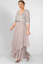 Load image into Gallery viewer, Cap Point Light Pink / L Francine Pleated Lace Cardigans and Chiffon Layer Dress with Belt
