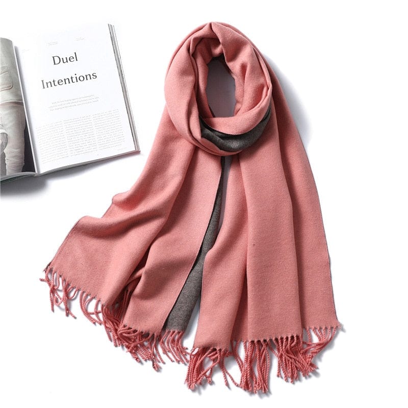 Cap Point Light pink Winnie Winter Cashmere Thick Warm Shawls Wrap Scarf