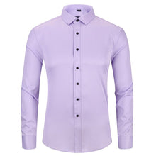 Load image into Gallery viewer, Cap Point Light Purple / 38 Mens Non-Iron Anti-Wrinkle Elastic Slim Fit Shirt
