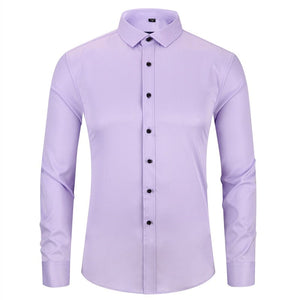 Cap Point Light Purple / 38 Mens Non-Iron Anti-Wrinkle Elastic Slim Fit Shirt
