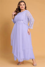 Load image into Gallery viewer, Cap Point Light Purple / L Francine Pleated Lace Cardigans and Chiffon Layer Dress with Belt
