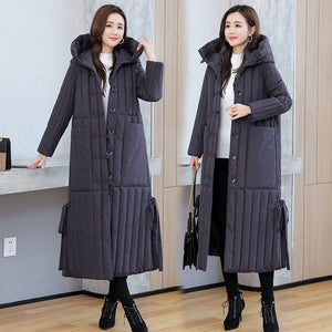 Cap Point Longloose-fitting hooded coat