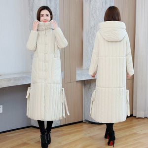 Cap Point Longloose-fitting hooded coat