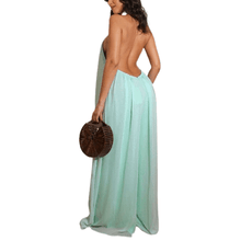 Load image into Gallery viewer, Cap Point Loose Chiffon Halter Long Jumpsuit
