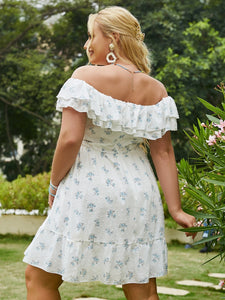 Cap Point Malia Plus Size Boho slash neck floral summer dress