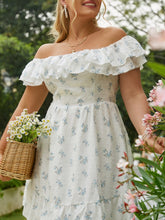 Load image into Gallery viewer, Cap Point Malia Plus Size Boho slash neck floral summer dress

