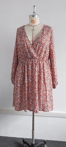 Cap Point Malia Plus V-Neck Plus Size Print Spring Autumn Mini Dress