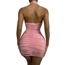 Load image into Gallery viewer, Cap Point Malia Sexy Bandage Ruched Halter Sleeveless Backless Mini Dress
