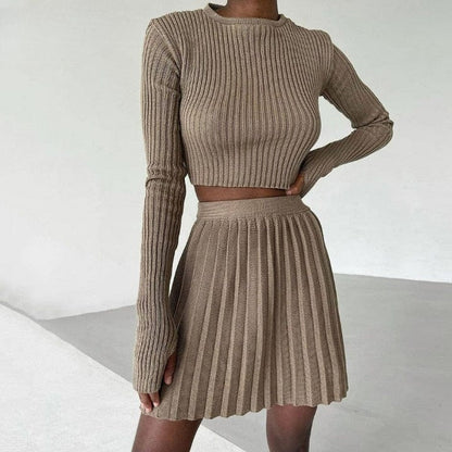 Cap Point Malia Two Piece Knitted Ribbed Sweater Outfits Set