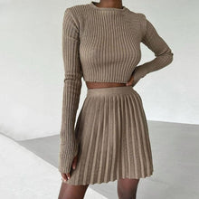 Load image into Gallery viewer, Cap Point Malia Two Piece Knitted Ribbed Sweater Outfits Set
