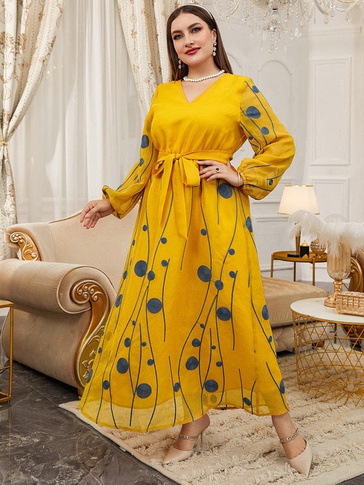 Cap Point Maranatha Plus Size Chic Elegant Long Sleeve Party Evening Wedding Maxi Dress