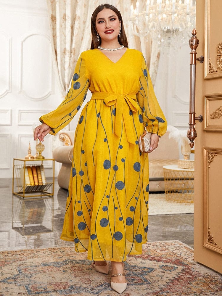 Cap Point Maranatha Plus Size Chic Elegant Long Sleeve Party Evening Wedding Maxi Dress