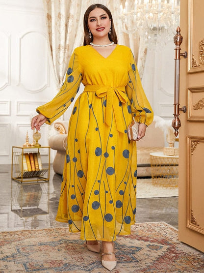 Cap Point Maranatha Plus Size Chic Elegant Long Sleeve Party Evening Wedding Maxi Dress