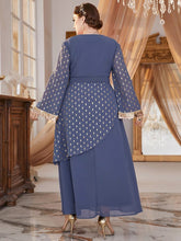 Load image into Gallery viewer, Cap Point Marianne Plus Size New Luxury Designer Chic Elegant Long Sleeve Evening Maxi Dress
