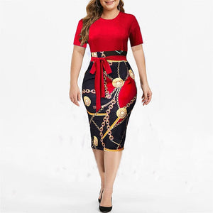 Cap Point Marisse Knee-length Short Sleeve High Waist Dress
