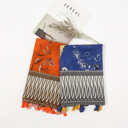 Cap Point Martha Aztec Cashew Floral Tassel Viscose Shawl Scarf