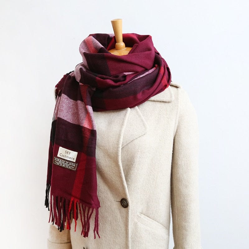 Cap Point Martha plaid cashmere winter warm cloak thick blanket shawl scarf