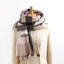 Load image into Gallery viewer, Cap Point Martha plaid cashmere winter warm cloak thick blanket shawl scarf
