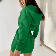 Load image into Gallery viewer, Cap Point Martina Sexy Hooded Sweatshirt Mini Dress
